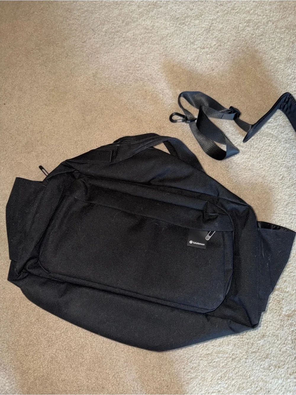 lululemon athletica Black Messenger Crossbody Bag